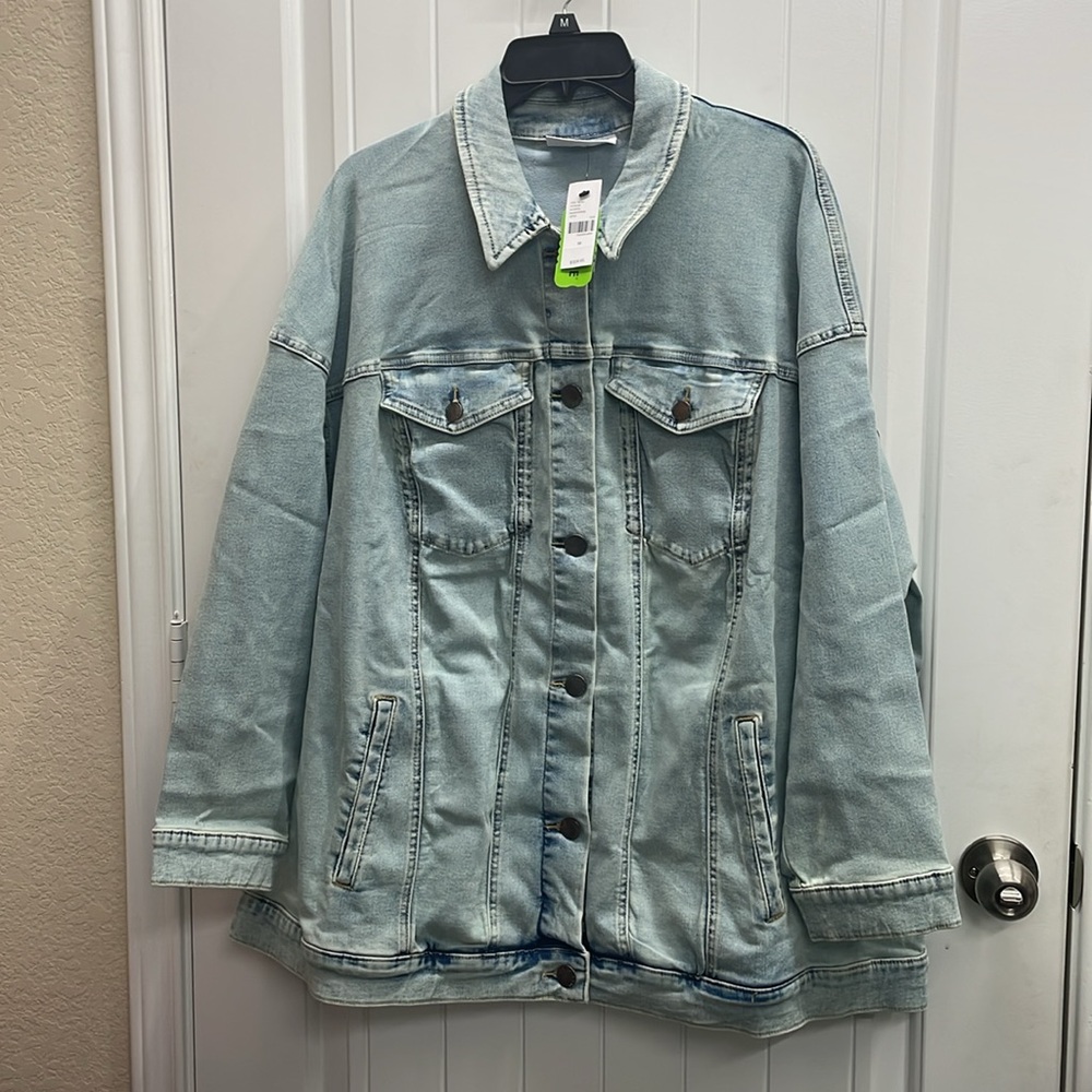 New Lane Bryant Trucker Jean Jacket Light Wash Size 16W
